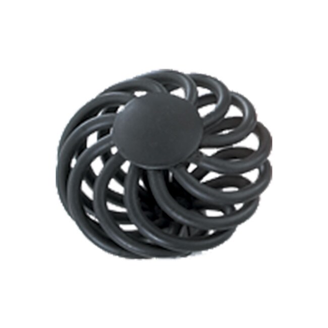 1-7/8" Wide Steel Knob Matte Black Finish | KNOB-4923-BLK Series