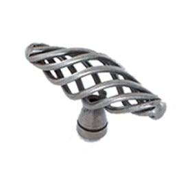 2-3/8" Wide Steel Knob Antique Pewter