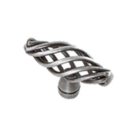 1-3/4" Wide Steel Knob Antique Pewter