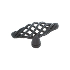 1-3/4" Wide Steel Knob Matte Black Finish