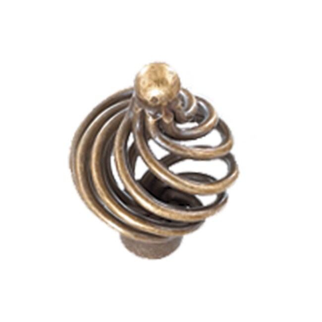 1-3/8" Diameter Steel Knob Antique Brass