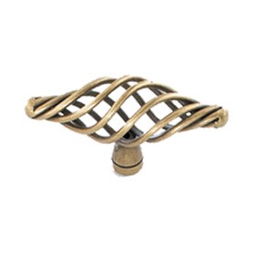 1-3/4" Wide Steel Knob Antique Brass