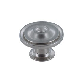 Matte Brushed Nickel Knob 1 3/8" Dia
