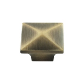 Antique Brass Knob 1 1/4" X 1 1/4"