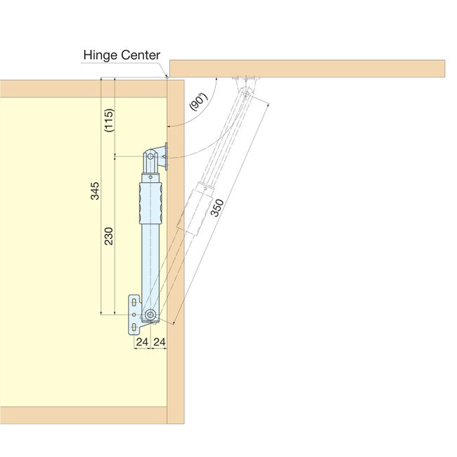 13-25/32" Long Multi-Angle Lid Stay with Lock