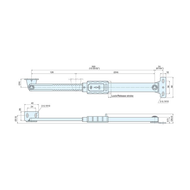 13-25/32" Long Multi-Angle Lid Stay with Lock