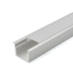 Clear Anodized Aluminum LED Light Channel with Lens | 8' Length Fits Up to 9/16" (20MM) | L-TASK-10F Series