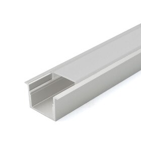 Clear Anodized Aluminum LED Light Channel with Lens | 8' Length Fits Up to 9/16" (20MM) | L-TASK-10F Series