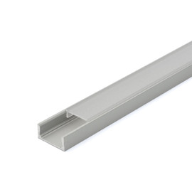 Clear Anodized Aluminum LED Light Channel with Lens | 8' Length Fits Up to 3/8" (10MM) | L-TASK-12F Series