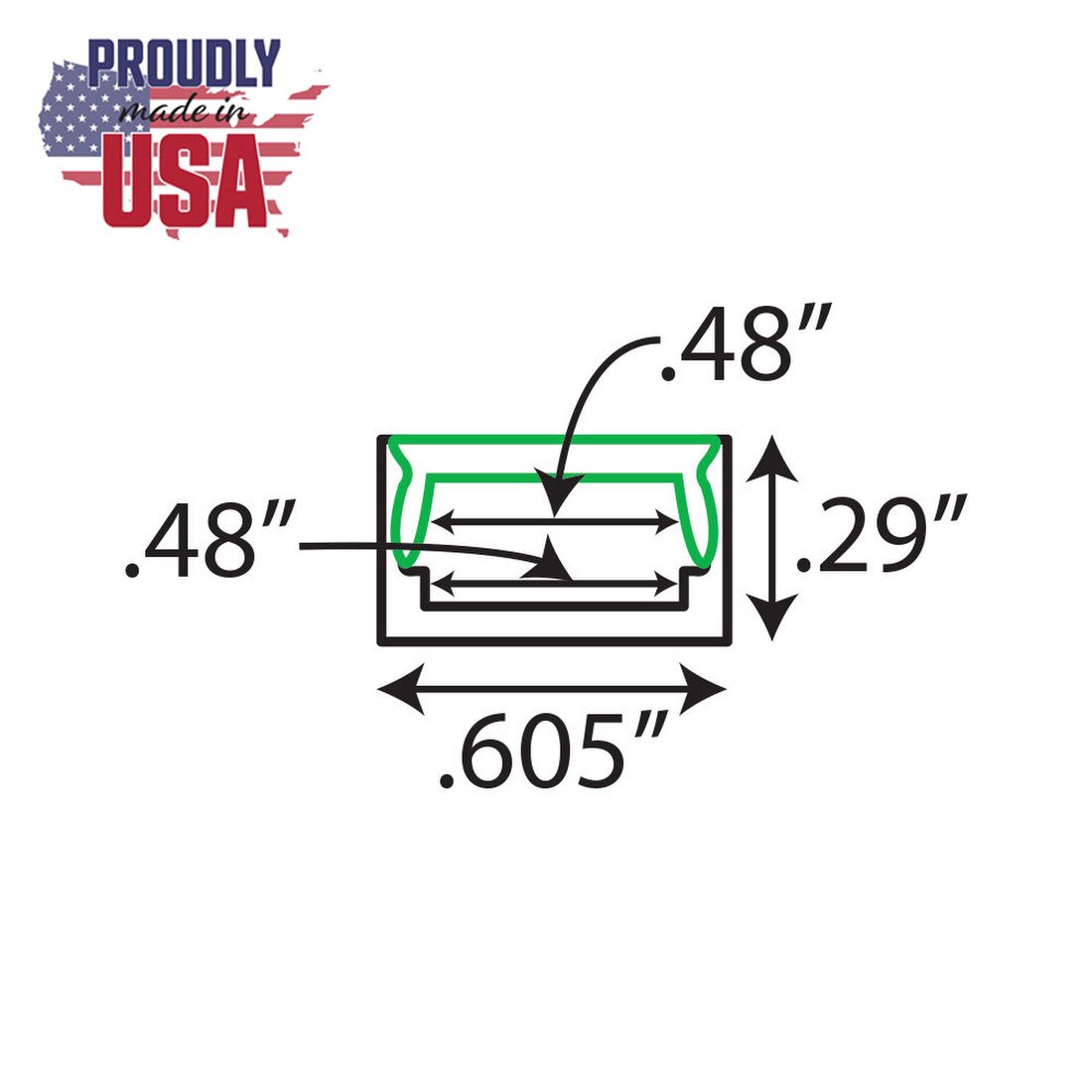 Clear Anodized Aluminum LED Light Channel with Lens | 8' Length Fits Up to 3/8" (10MM) | L-TASK-12F Series