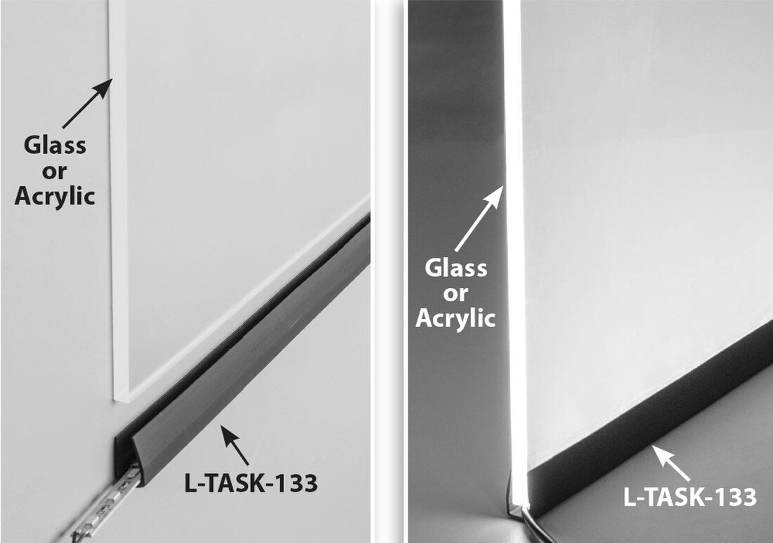 Black Plastic LED Light Channel | 8' Length Fits Up to 3/8" (10MM)