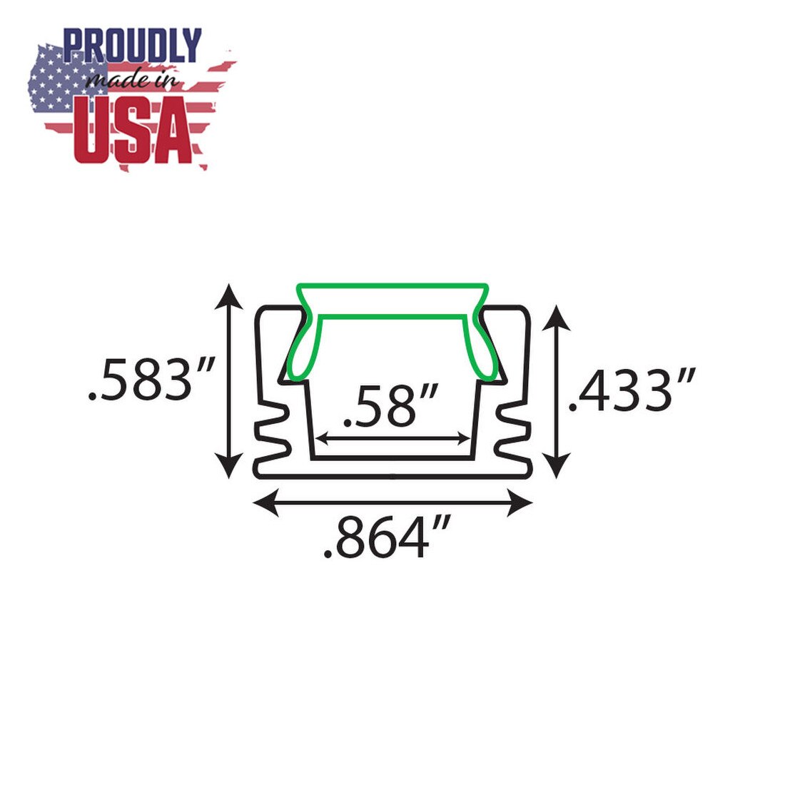 Clear Anodized Aluminum LED Light Channel with Lens | 4' Length Fits Up to 9/16" (20MM) | L-TASK-14F Series