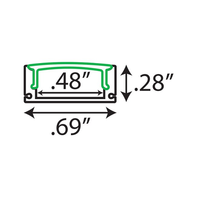 Clear Anodized Aluminum LED Light Channel with Lens | 6.6' Length Fits Up to 7/16" (11MM) | L-TASK-18-6 Series