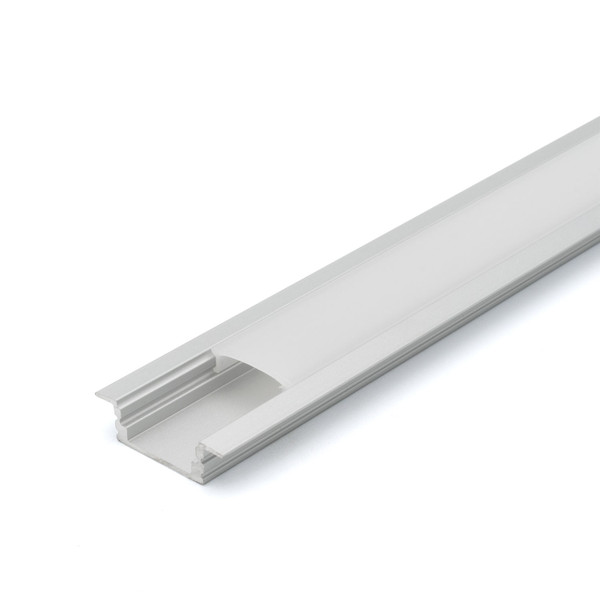 Clear Anodized Aluminum LED Light Channel with Lens | 6.6' Length Fits Up to 7/16" (11MM) | L-TASK-18F-6 Series