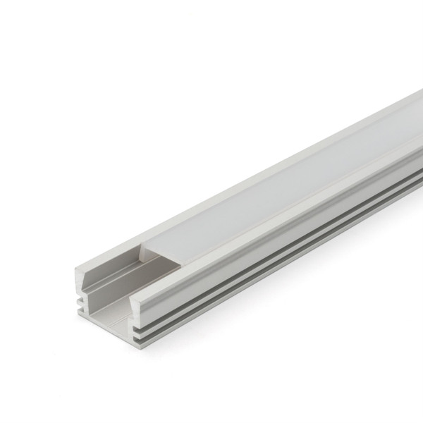 Clear Anodized Aluminum LED Light Channel with Lens | 4' Length Fits Up to 3/8" (10MM) | L-TASK-1F Series