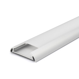 Clear Anodized Aluminum LED Light Channel with Lens | 6.6' Length Fits Up to 9/16" (20MM) | L-TASK-25-6 Series