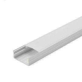 Clear Anodized Aluminum LED Light Channel with Lens | 6.6' Length Fits Up to 9/16" (20MM) | L-TASK-26-6 Series