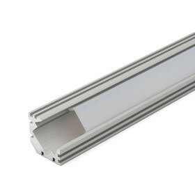 Clear Anodized Aluminum LED Light Channel with Lens | 4' Length Fits Up to 3/8" (10MM) | L-TASK-2F Series