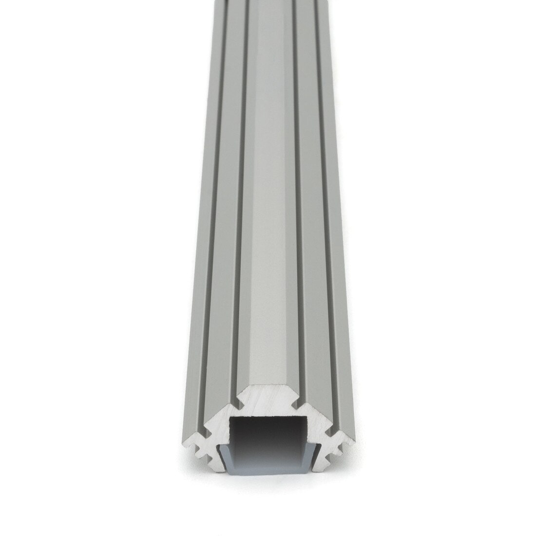 Clear Anodized Aluminum LED Light Channel with Lens | 4' Length Fits Up to 3/8" (10MM) | L-TASK-2F Series