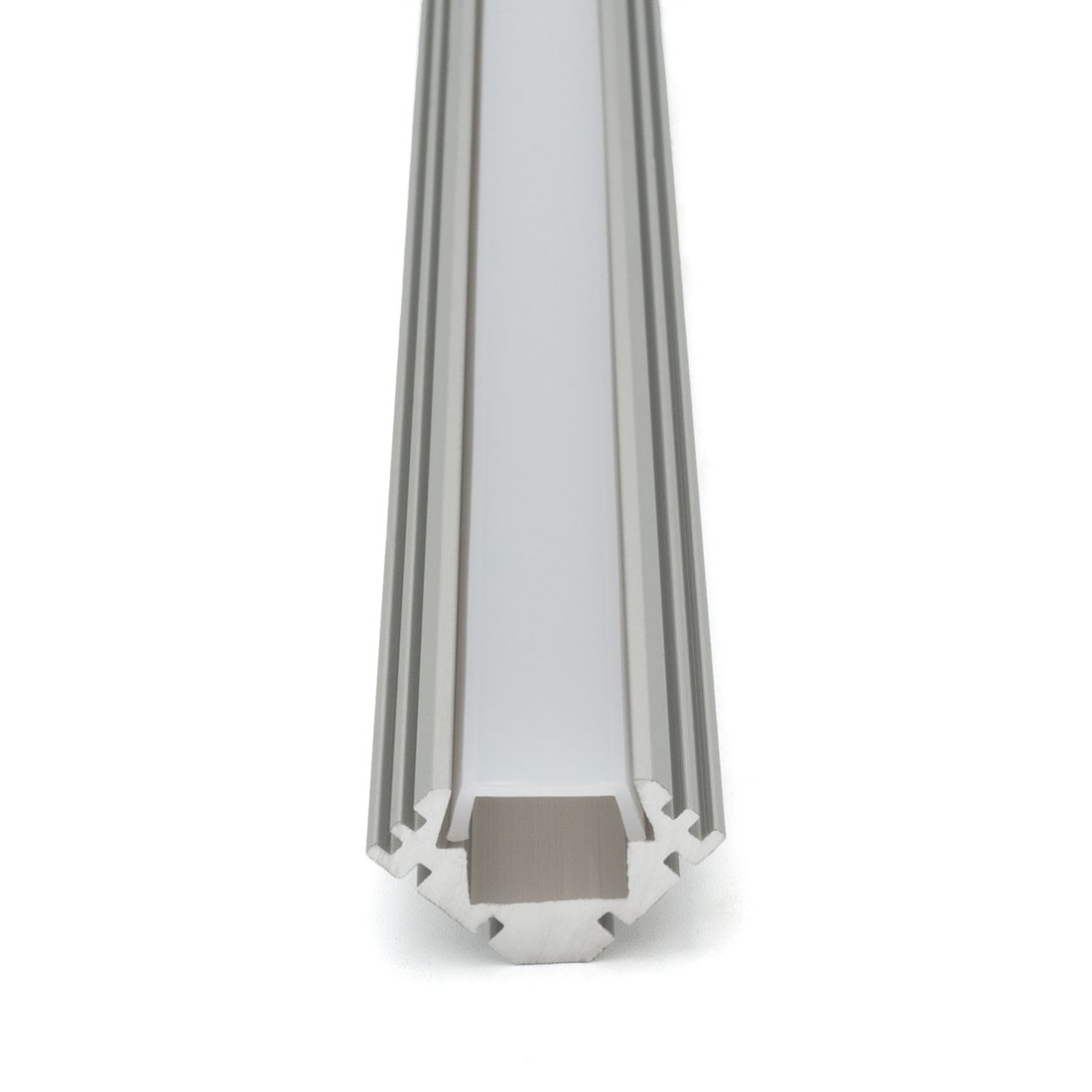 Clear Anodized Aluminum LED Light Channel with Lens | 4' Length Fits Up to 3/8" (10MM) | L-TASK-2F Series