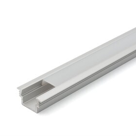 Clear Anodized Aluminum LED Light Channel with Lens | 4' Length Fits Up to 3/8" (10MM) | L-TASK-3F Series