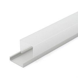 Clear Anodized Aluminum LED Light Channel with Lens | 8' Length Fits Up to 9/16" (20MM) | L-TASK-4S Series