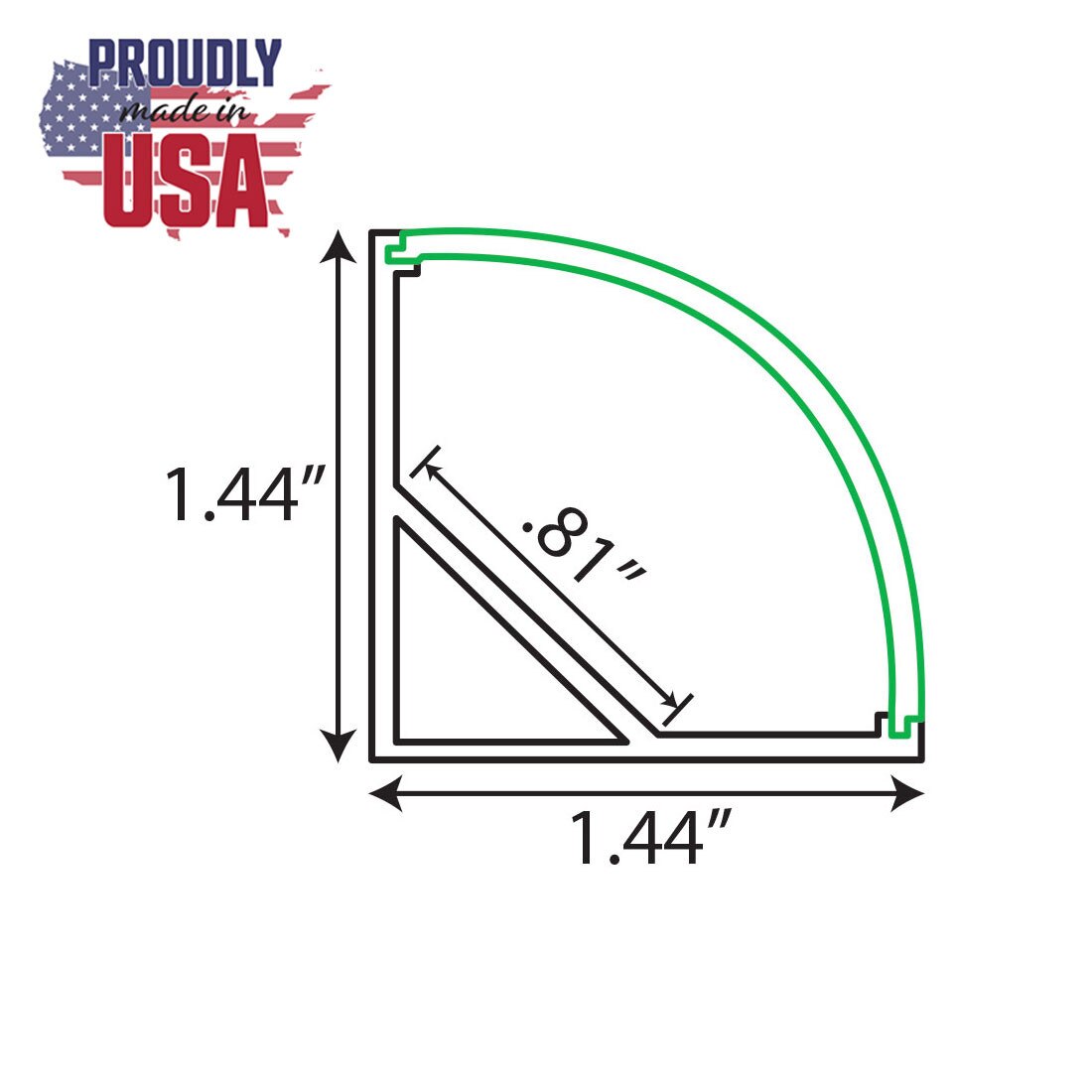 Clear Anodized Aluminum LED Light Channel with Lens | 8' Length Fits Up to 9/16" (20MM) | L-TASK-7D Series