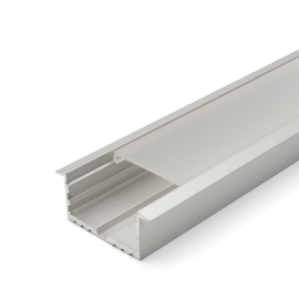 Clear Anodized Aluminum LED Light Channel with Lens | 8' Length Fits Up to 1-3/16" (30MM) | L-TASK-8F Series