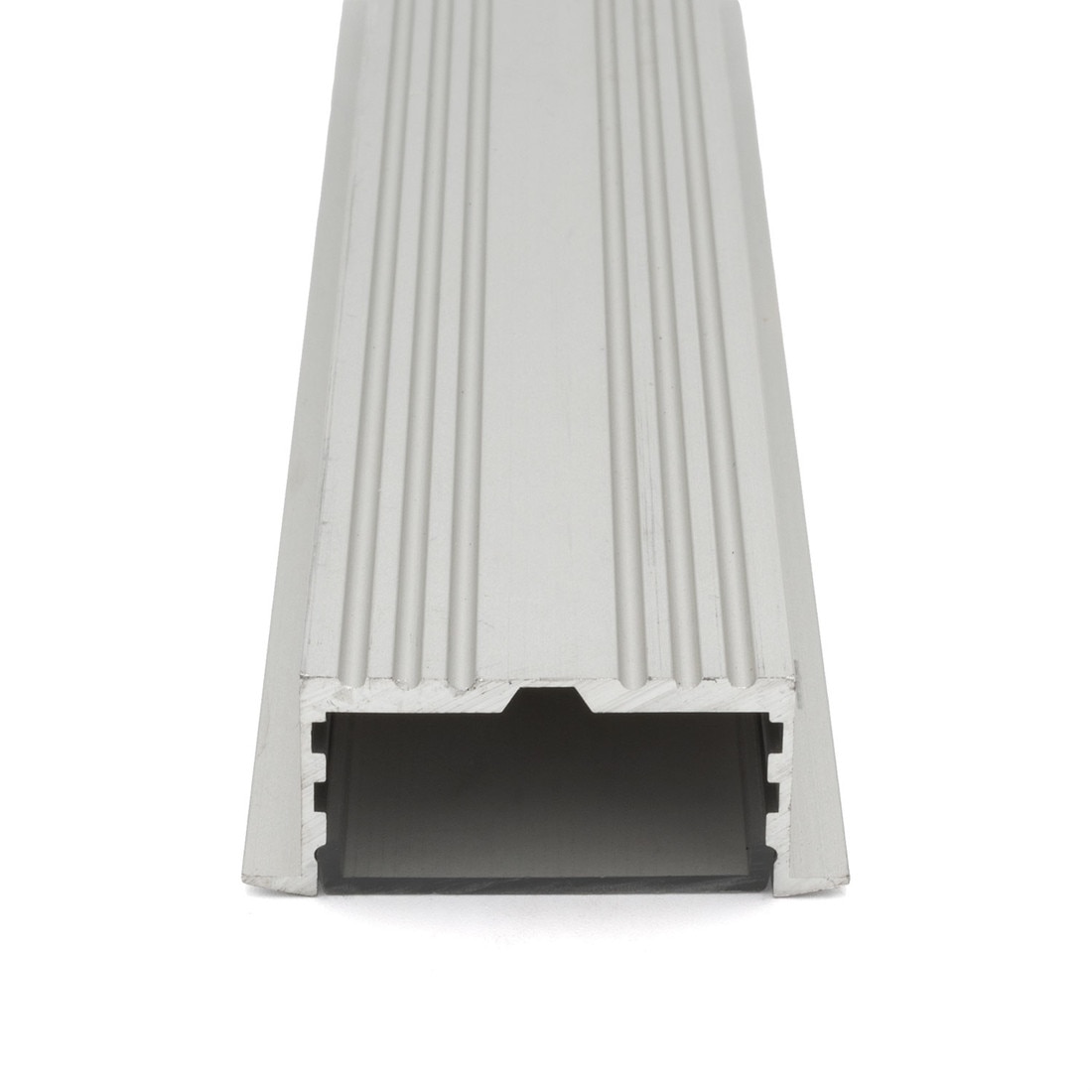 Clear Anodized Aluminum LED Light Channel with Lens | 8' Length Fits Up to 1-3/16" (30MM) | L-TASK-8F Series