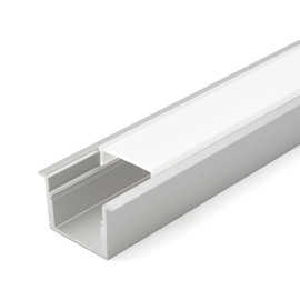 Clear Anodized Aluminum LED Light Channel with Lens | 8' Length Fits Up to 9/16" (20MM) | L-VISION-10F Series