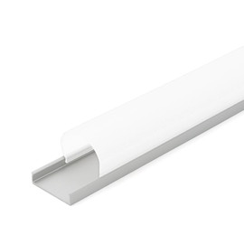 Clear Anodized Aluminum LED Light Channel with Lens | 8' Length Fits Up to 9/16" (20MM) | L-VISION-4D Series