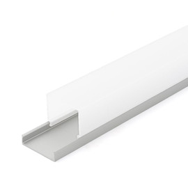 Clear Anodized Aluminum LED Light Channel with Lens | 8' Length Fits Up to 9/16" (20MM) | L-VISION-4S Series