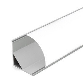 Clear Anodized Aluminum LED Light Channel with Lens | 8' Length Fits Up to 9/16" (20MM) | L-VISION-7D Series