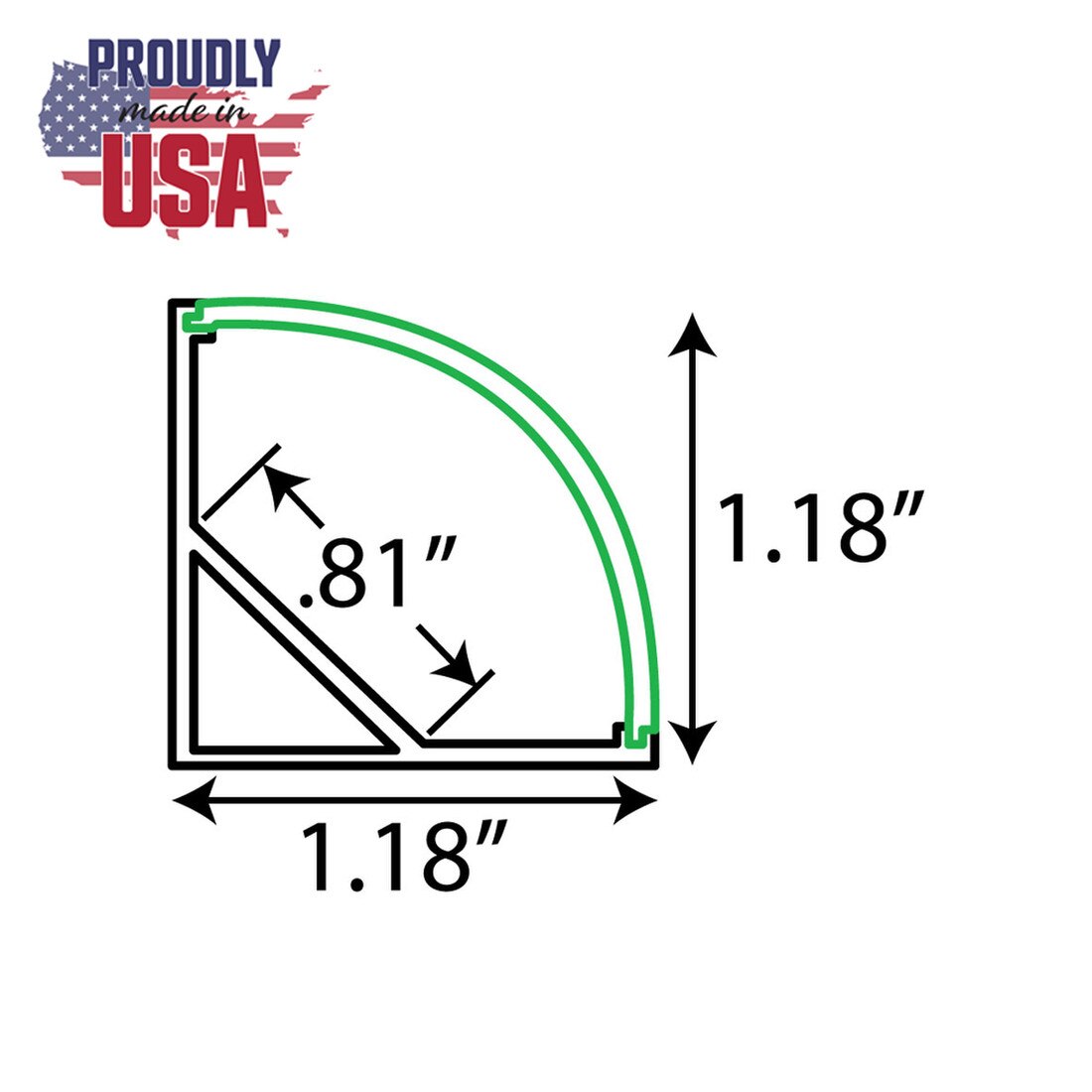 Clear Anodized Aluminum LED Light Channel with Lens | 8' Length Fits Up to 9/16" (20MM) | L-VISION-7D Series