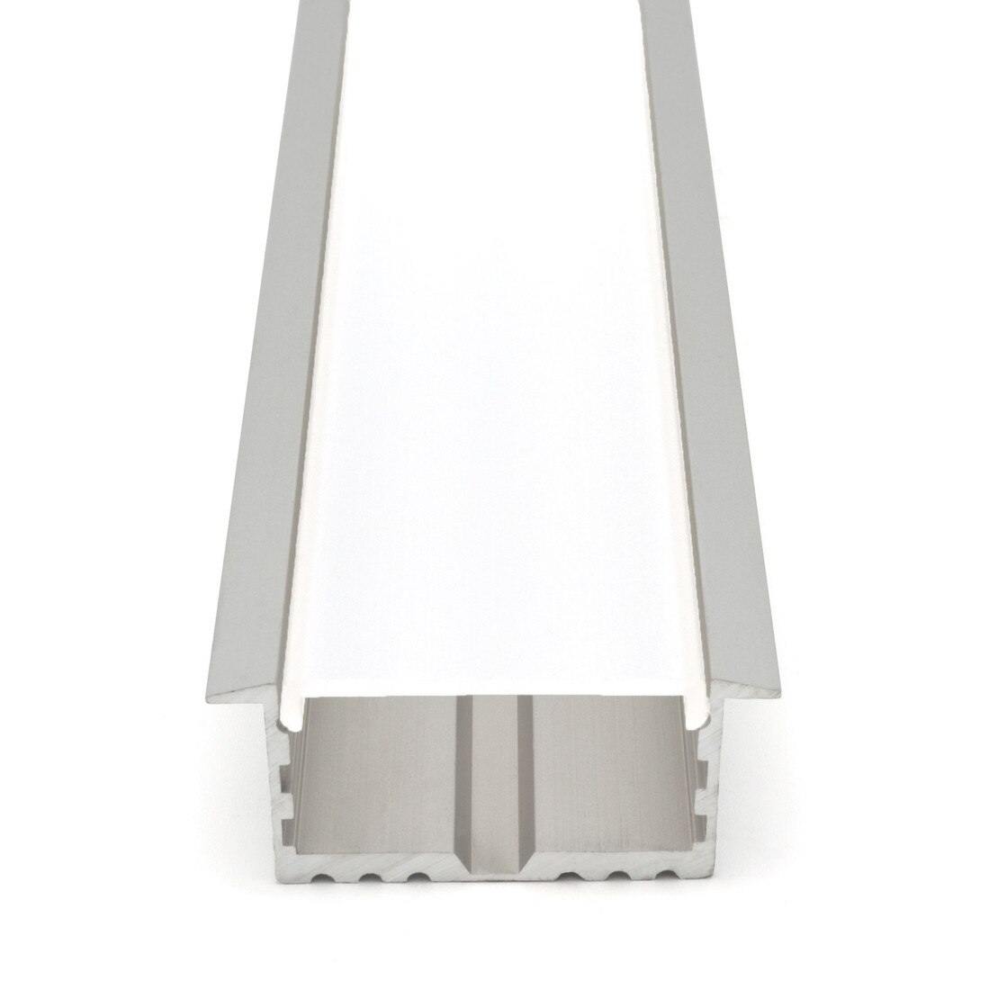 Clear Anodized Aluminum LED Light Channel with Lens | 8' Length Fits Up to 1-3/16" (30MM) | L-VISION-8F Series
