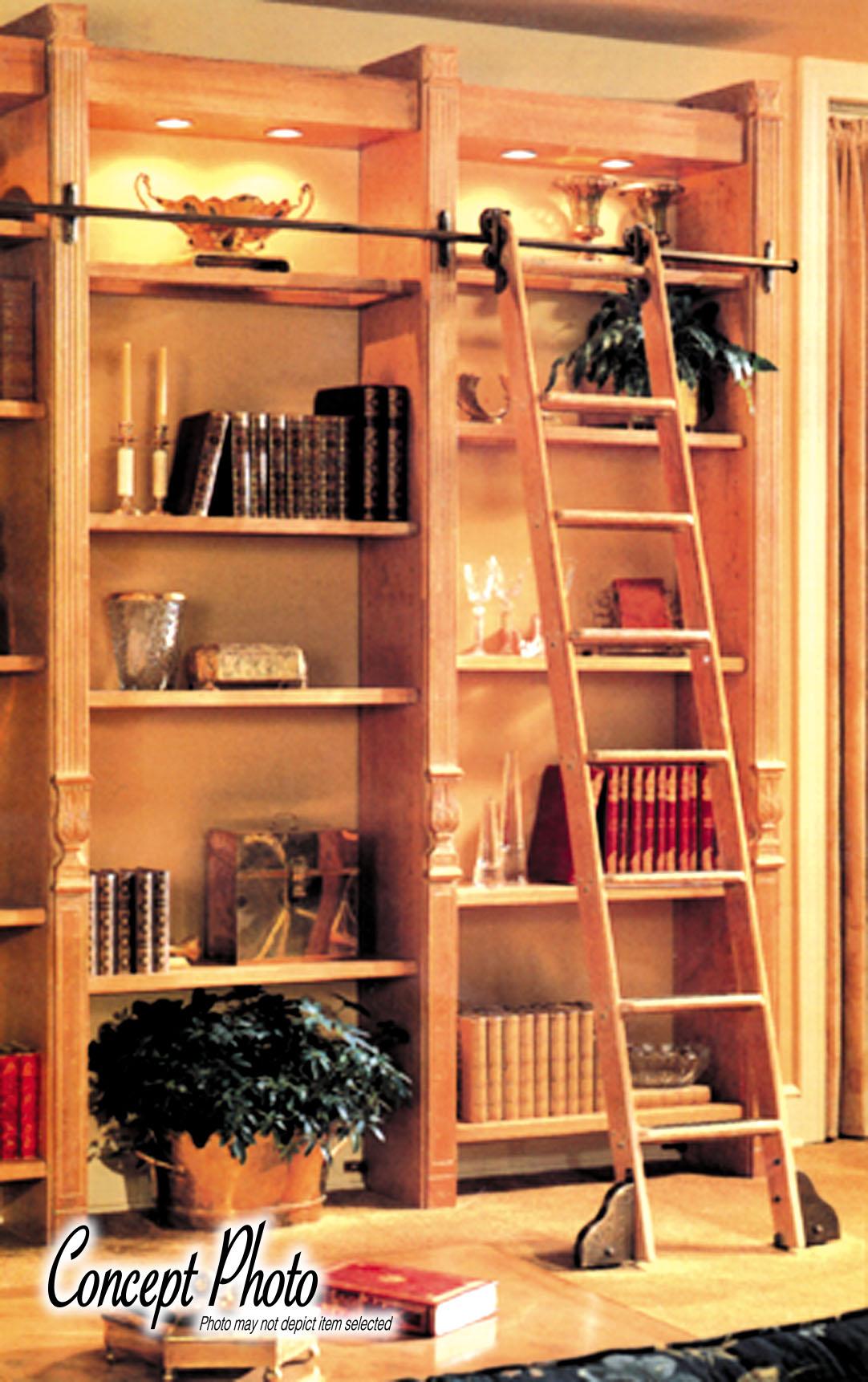10 High x 20 Wide Unfinished Walnut Staingrade Wood Unassembled Library Ladder
