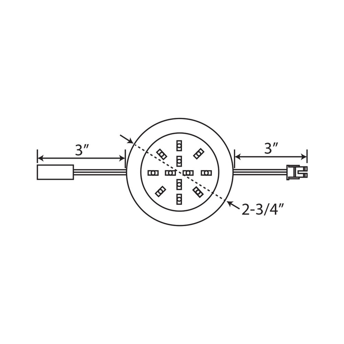 2-3/4" Diameter Puck Light 3.8 Watts | 120V ETL | LED-L1TW Frosted Lens Series