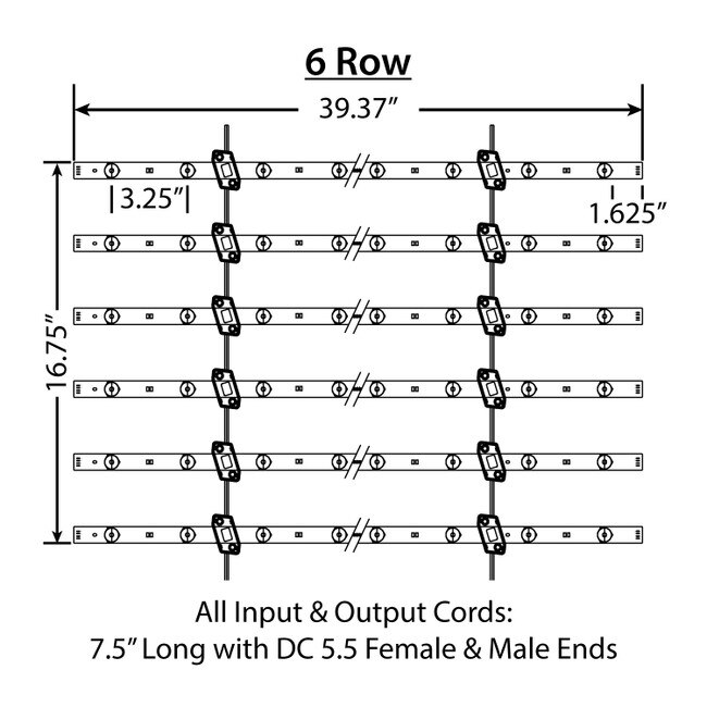 SEG LED Ladder Light 6 Rows x 40" Length LEDLDR396CW