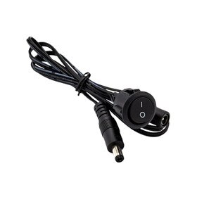 Small Round On/Off Switch with 18" DC5.5 Ends Black