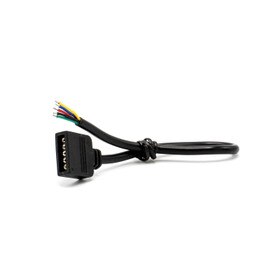 6" Black RGBW Connector Cbl with Stripped Wire Ends 12MM