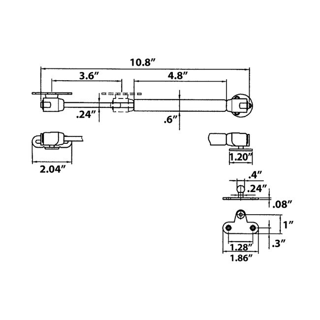 Economy Series LiftUp Gas Spring with 150n Force LFTUP150 LFTUP
