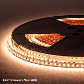 3/8in Wide Ribbon Lighting | 2835 Chip Warm White 2800-3000K 120 Watts 24V | IP20 UL | 98ft Length