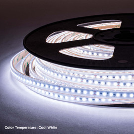 3/8in Wide Ribbon Lighting | 2835 Chip | Cool White 6000-6500K | 120 Watts 24V | IP65 UL | 98ft Length