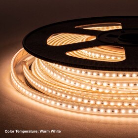 3/8in Wide Ribbon Lighting | 2835 Chip | Warm White 2800-3000K | 120 Watts 24V | IP65 UL | 98ft Length
