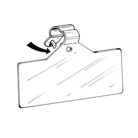 1-1/4in H x 3-1/2in Long | Clear Polypropylene | Wire Shelf Label Holder | with Secure-Lok for 3/8in Wire