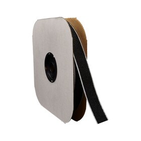 1" Wide Black Standard Grade Velcro Loop Fastening Tape 75' Coil