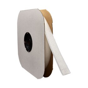 1" Wide White Standard Grade Velcro Loop Fastening Tape 75' Coil