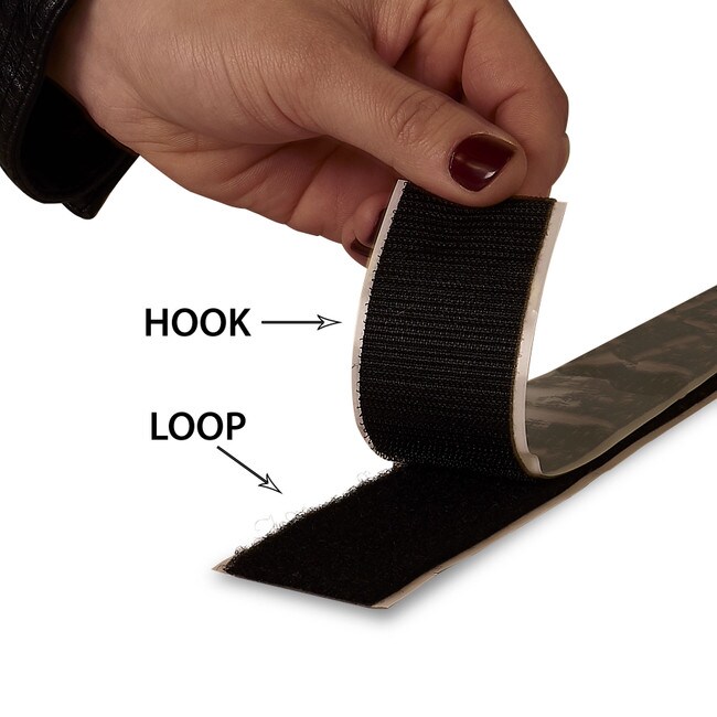1-1/2" Wide Black Standard Grade Velcro Hook Fastening Tape 75' Coil