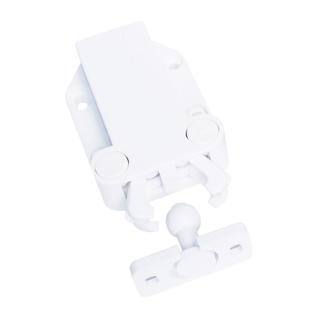 1-5/16" Long White ABS Non-Magnetic Touch Latch