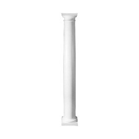 10in x 8ft | Plain Tapered Fiberglass Column | With Tuscan Cap